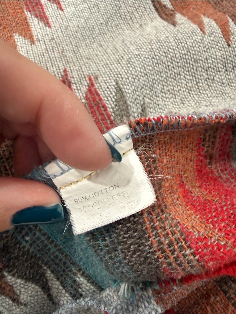 Aztec Pattern Light Wash Denim Jacket - Multi-Color - Picture 7 of 7